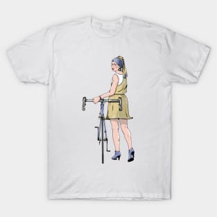 Girl with a pearl earing road bike T-Shirt